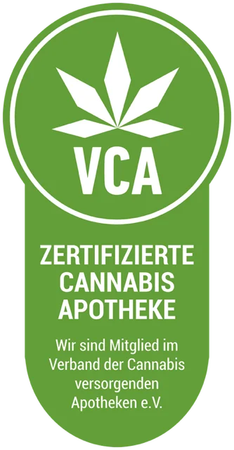 Siegel des Verbands der Cannabis versorgenden Apotheken, zertifizierte Cannabis-Apotheke